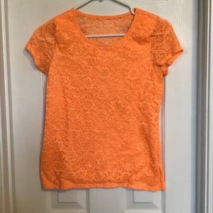Orange lace SZ XL girls T-shirt